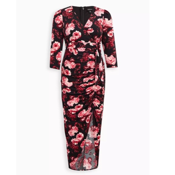 TORRID Maxi Studio Knit Hi-Low Dress Multi Floral Size 20 - Picture 5 of 16